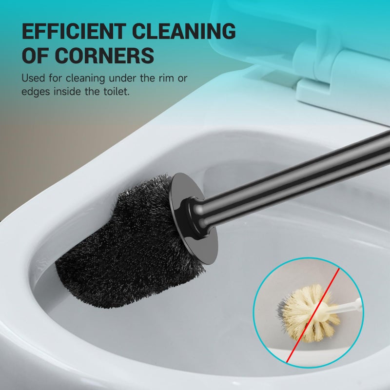 alpsnow Toilet Brush and Holder  Toilet Bowl Brush and Holder with Long Handle  Plastic Holder Easy to Hide  Drip-Proof  Easy to Assemble  Deep Cleaning - Image 3